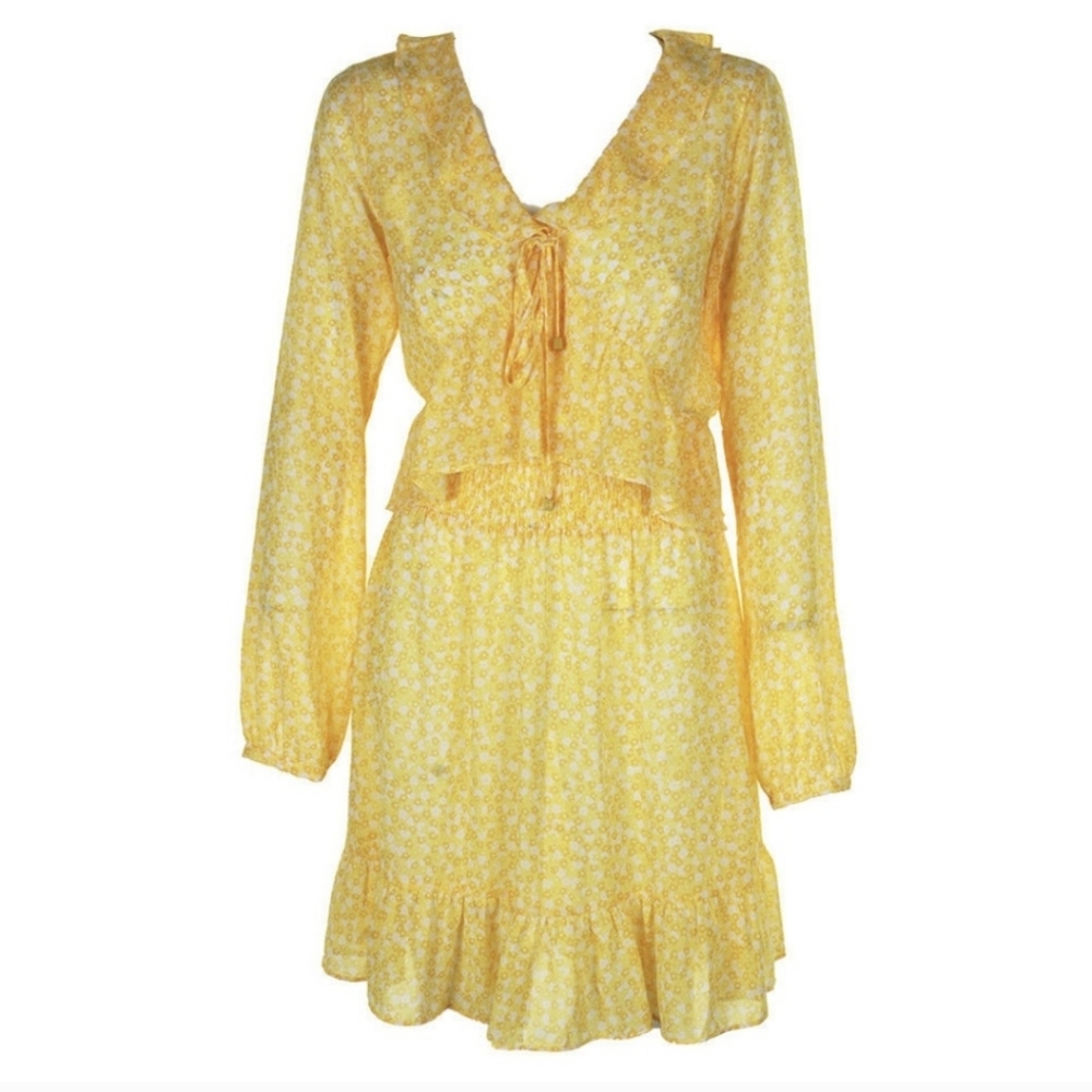 Michael Kors Yellow Summer Mini-Dress